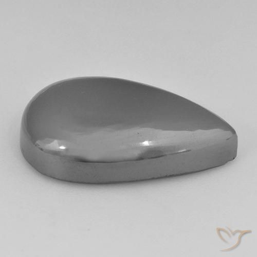 Hématite Gris argent naturelle En forme de poire, 30.63 ct, Opaque