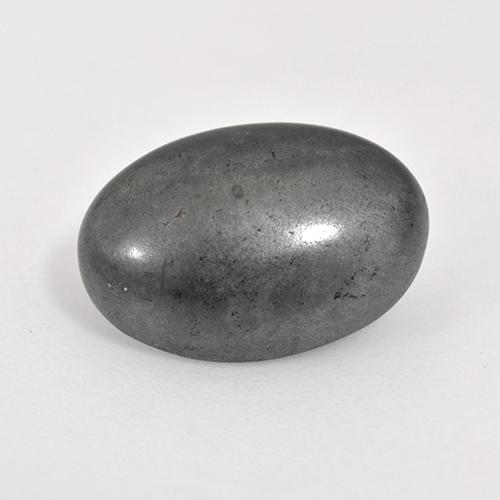 Hématite gris naturelle coupe ovale, 7,19 ct, opaque