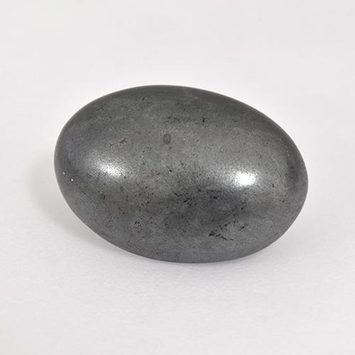 Hématite gris naturelle coupe ovale, 7,19 ct, opaque