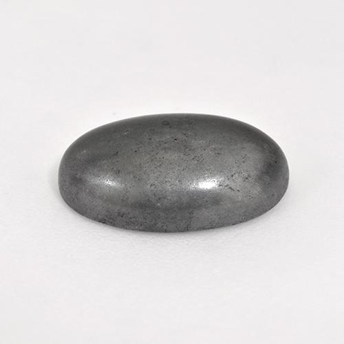 Hématite gris naturelle coupe ovale, 7,19 ct, opaque