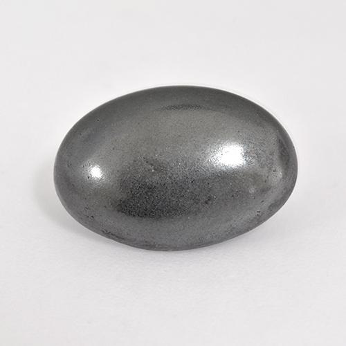 Hématite gris naturelle coupe ovale, 6,16 ct, opaque