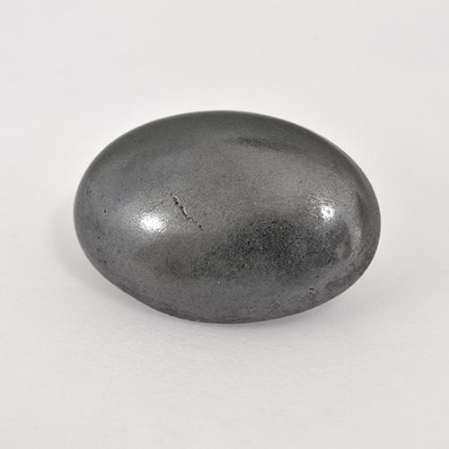 Hématite gris naturelle coupe ovale, 6,16 ct, opaque