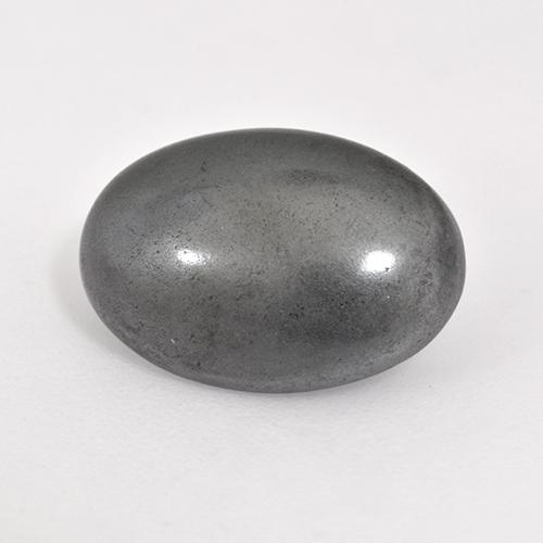 Hématite gris naturelle coupe ovale, 7,24 ct, opaque