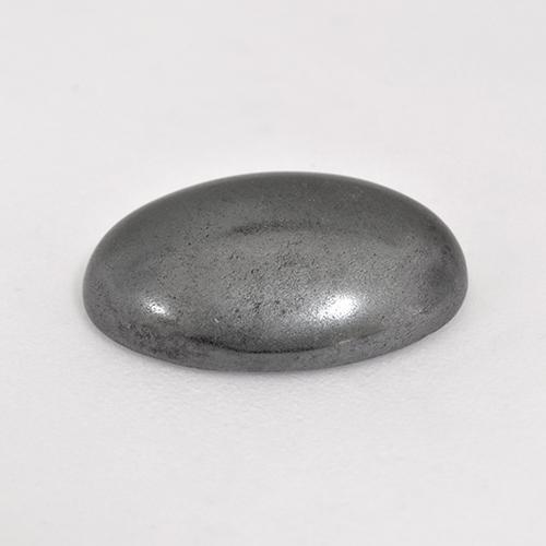 Hématite gris naturelle coupe ovale, 7,24 ct, opaque