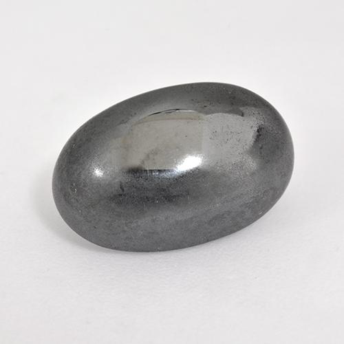 Hématite Gris moyen naturelle Coupe ovale, 10.26 ct, Opaque
