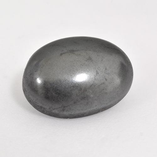 Hématite Gris argent naturelle Coupe ovale, 6.30 ct, Opaque