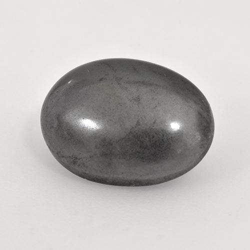 Hématite Gris argent naturelle Coupe ovale, 6.30 ct, Opaque