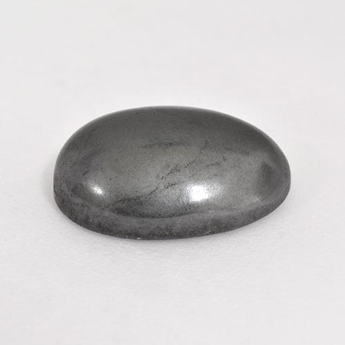 Hématite Gris argent naturelle Coupe ovale, 6.30 ct, Opaque