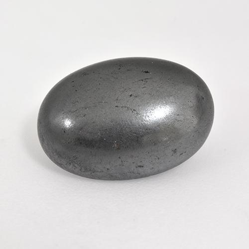 Hématite gris naturelle coupe ovale, 7,78 ct, opaque