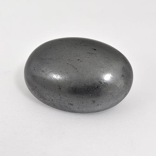 Hématite gris naturelle coupe ovale, 7,78 ct, opaque