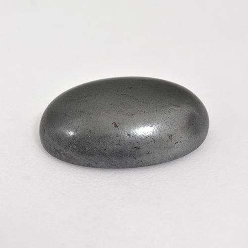 Hématite gris naturelle coupe ovale, 7,78 ct, opaque