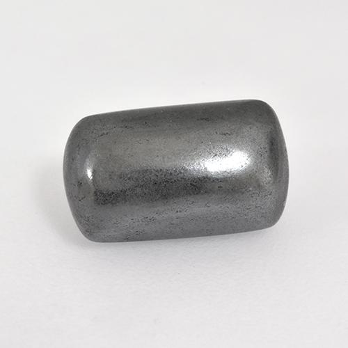 Hématite gris naturelle coupe coussin, 3,36 ct, opaque