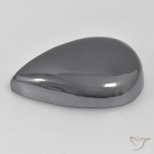 Hématite Gris argent naturelle En forme de poire, 35.97 ct, Opaque