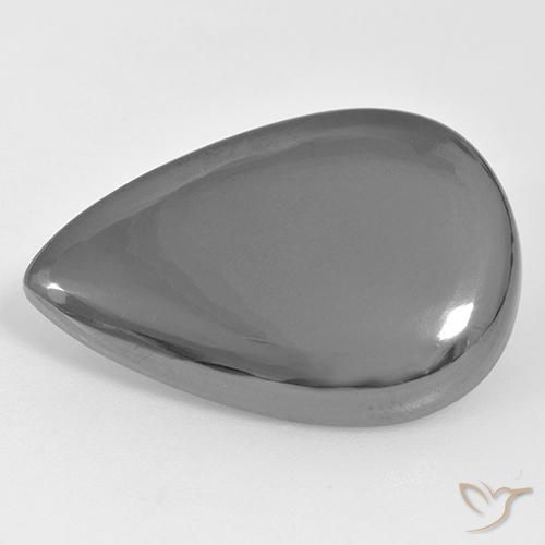 Hématite Gris moyen naturelle En forme de poire, 33.96 ct, Opaque