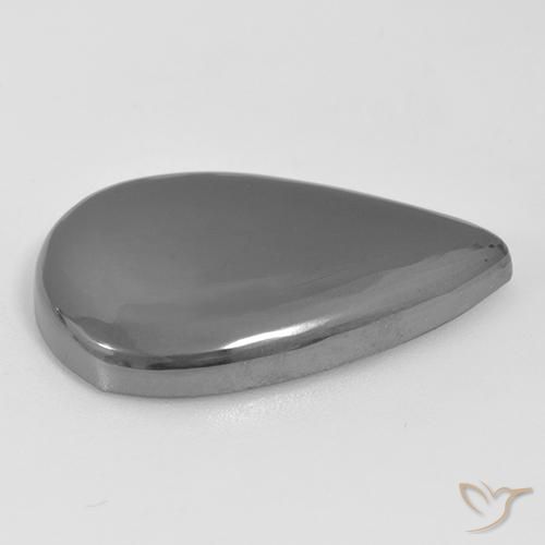 Hématite Gris moyen naturelle En forme de poire, 33.96 ct, Opaque