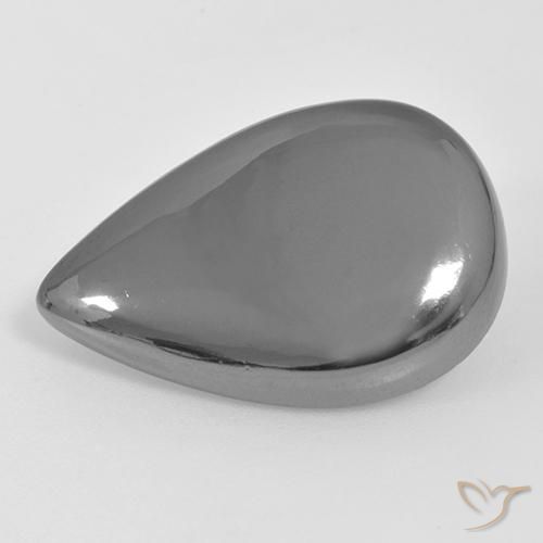 27.45ct Naturel Gris moyen Hématite, En forme de poire, Opaque