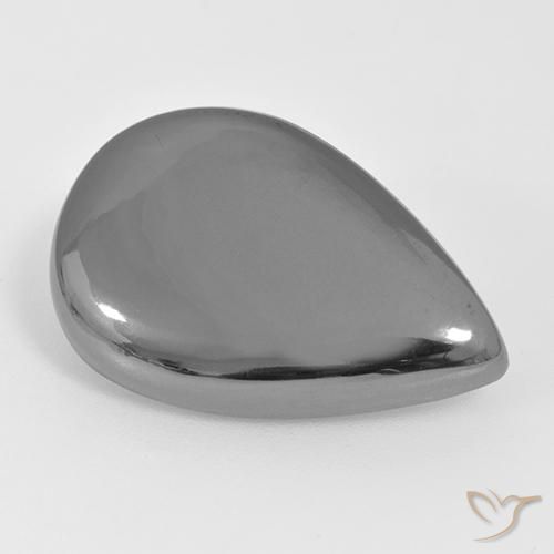 Hématite Gris moyen naturelle En forme de poire, 27.45 ct, Opaque