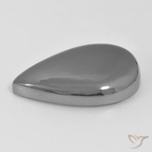 Hématite Gris moyen naturelle En forme de poire, 27.45 ct, Opaque
