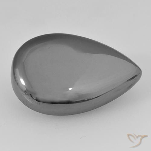 Hématite Gris argent naturelle En forme de poire, 28.91 ct, Opaque
