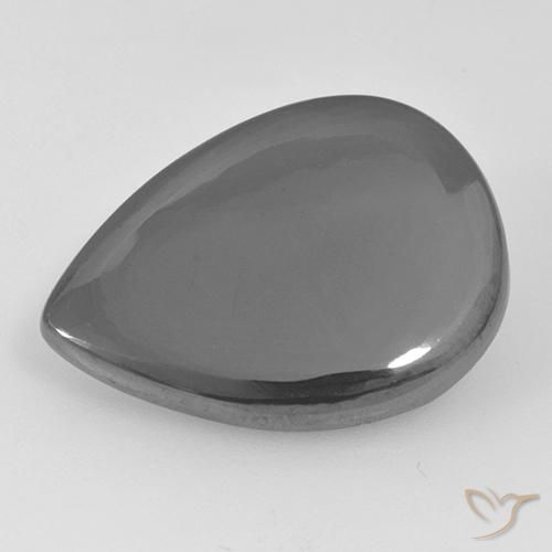 Hématite Gris moyen naturelle En forme de poire, 20.45 ct, Opaque