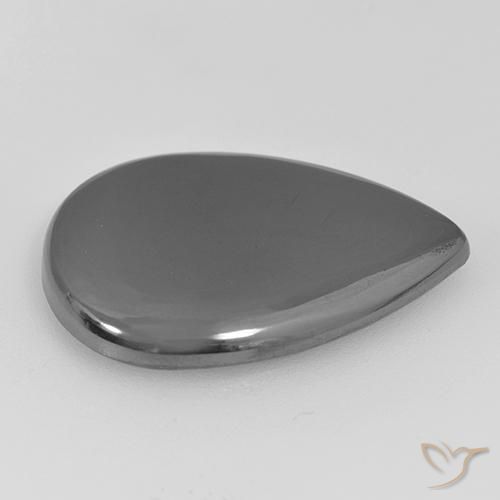 Hématite Gris moyen naturelle En forme de poire, 20.45 ct, Opaque