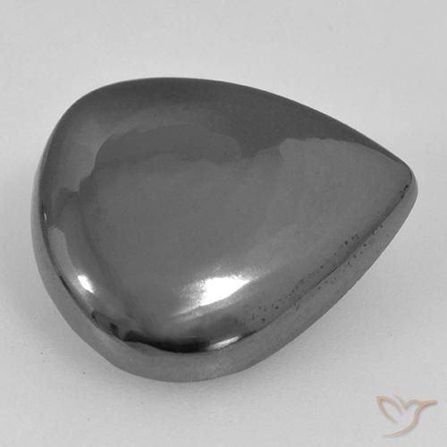 16.86ct Naturel Gris argent Hématite, En forme de poire, Opaque