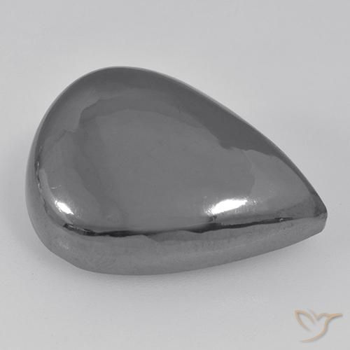 35.60ct Naturel Gris argent Hématite, En forme de poire, Opaque