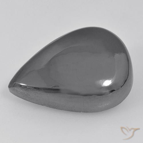 Hématite Gris argent naturelle En forme de poire, 35.60 ct, Opaque
