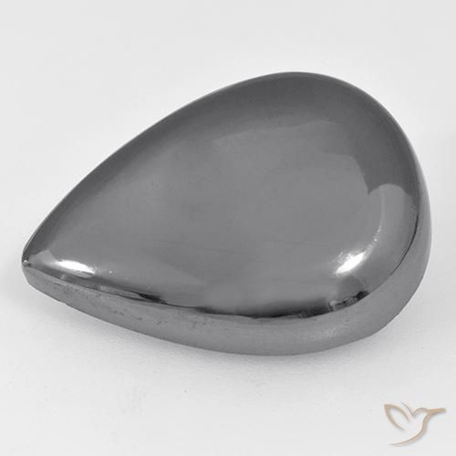 Hématite Gris moyen naturelle En forme de poire, 30.78 ct, Opaque