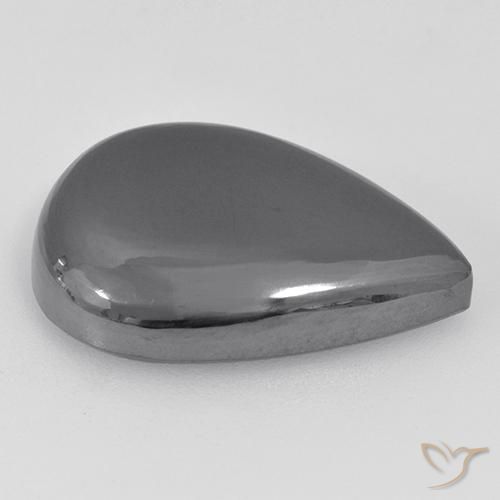 Hématite Gris moyen naturelle En forme de poire, 30.78 ct, Opaque