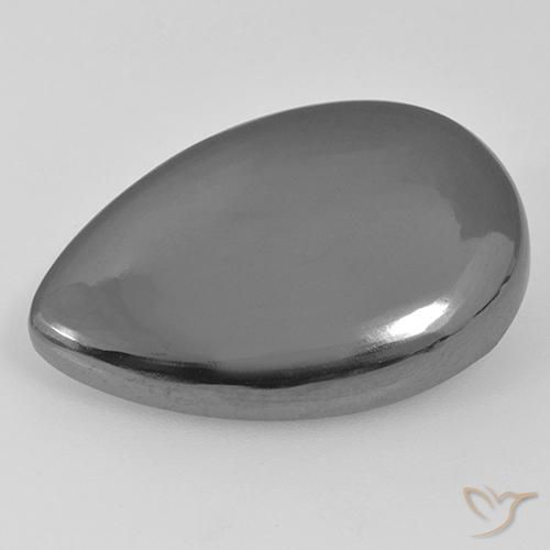 28.79ct Naturel Gris moyen Hématite, En forme de poire, Opaque