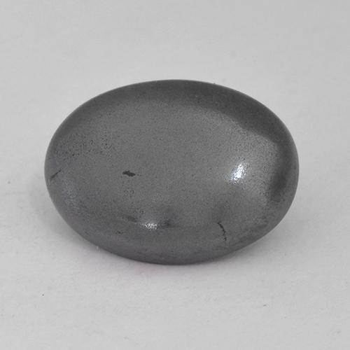 Hématite Gris argent naturelle Coupe ovale, 6.30 ct, Opaque
