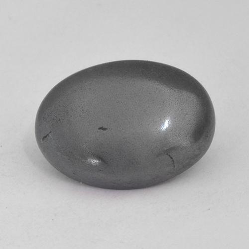 Hématite Gris argent naturelle Coupe ovale, 6.30 ct, Opaque