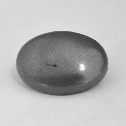 Hématite gris naturelle coupe ovale, 5,54 ct, opaque
