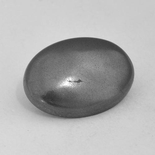 Hématite gris naturelle coupe ovale, 5,54 ct, opaque