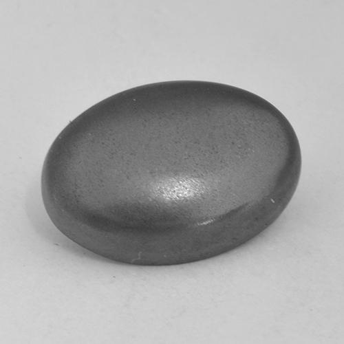 Hématite Gris argent naturelle Coupe ovale, 6.39 ct, Opaque