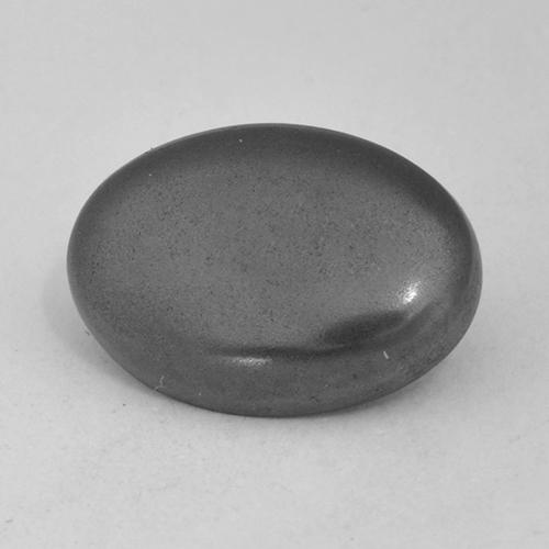 Hématite Gris argent naturelle Coupe ovale, 6.39 ct, Opaque