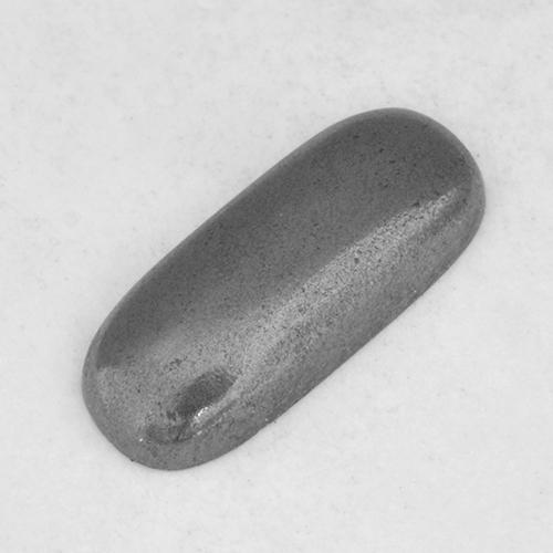 Hématite gris naturelle coupe coussin, 0,96 ct, opaque