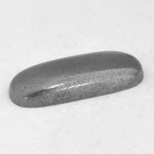 Hématite gris naturelle coupe coussin, 0,96 ct, opaque