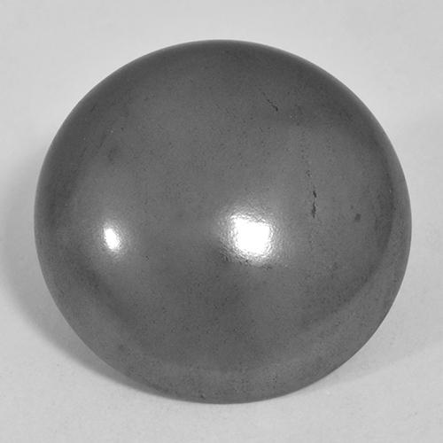 Hématite gris naturelle coupe roude, 24,48 ct, opaque