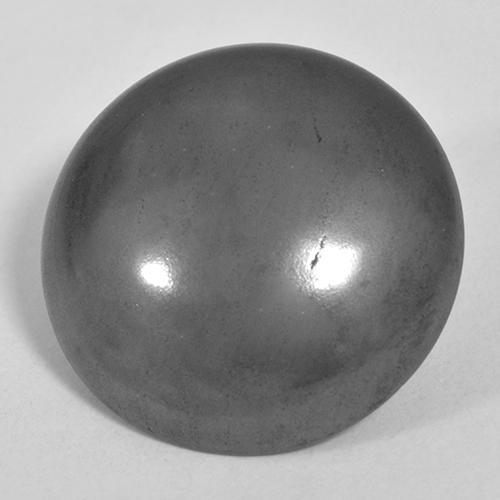Hématite gris naturelle coupe roude, 24,48 ct, opaque