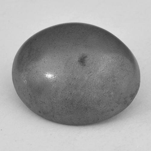 Hématite Gris argent naturelle Coupe ovale, 6.60 ct, Opaque