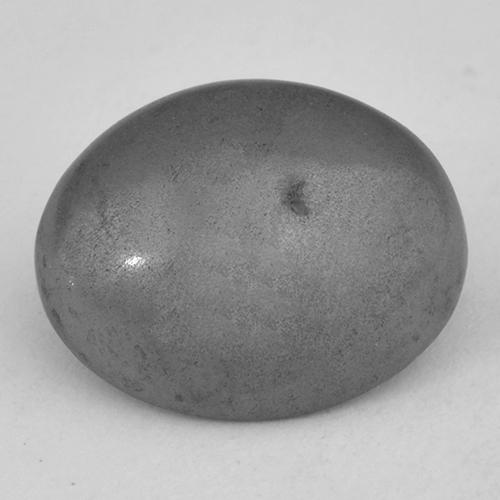Hématite Gris argent naturelle Coupe ovale, 6.60 ct, Opaque