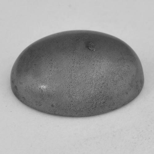 Hématite Gris argent naturelle Coupe ovale, 6.60 ct, Opaque