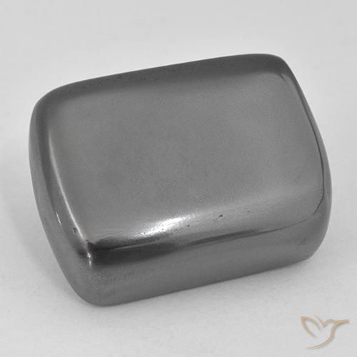 38.42ct Naturel Gris argent Hématite, Coussin, Opaque