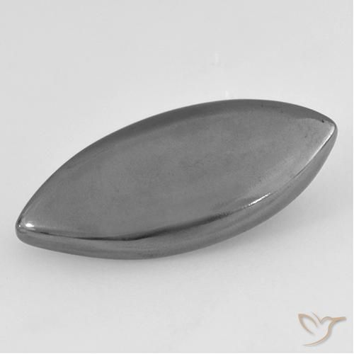 12.52ct Naturel Gris argent Hématite, Marquise, Opaque