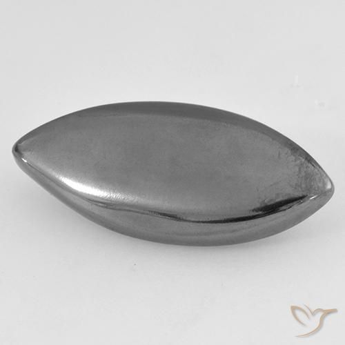 Hématite Gris argent naturelle Marquise, 12.52 ct, Opaque