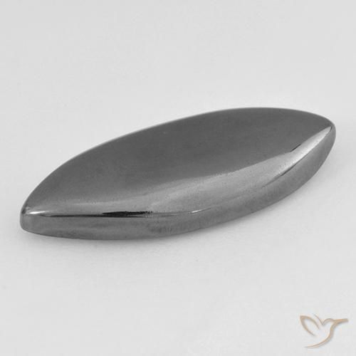 Hématite Gris argent naturelle Marquise, 12.52 ct, Opaque