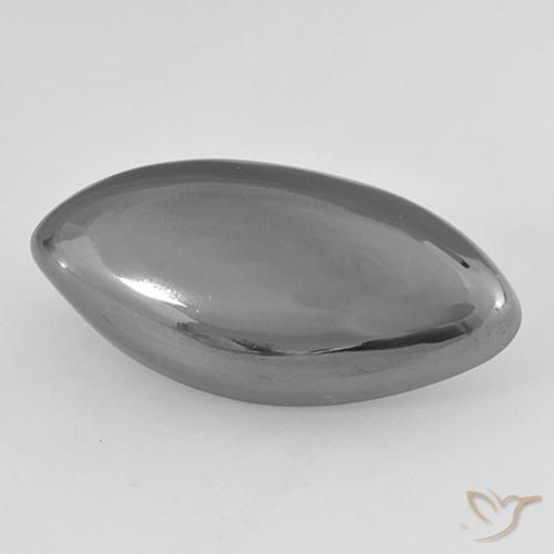 Hématite Gris argent naturelle Marquise, 19.72 ct, Opaque