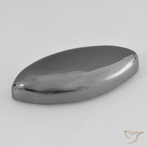 Hématite Gris argent naturelle Marquise, 19.72 ct, Opaque